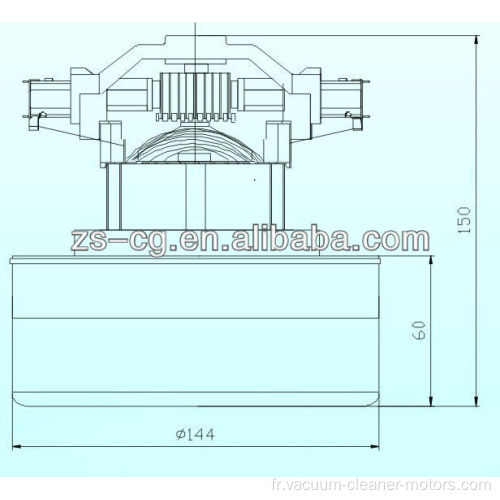 Moteur sec Domel Duoble Stage pour aspirateur